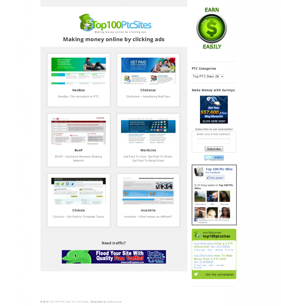 Top 100 PTC (Pay To Click) Sites